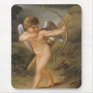 Vintager Valentinstag, Cupid mit Bow und Pfeil Mousepad