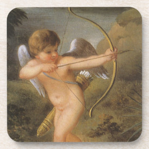 Vintager Valentinstag, Cupid mit Bow und Pfeil Untersetzer
