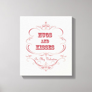Vintager Valentinstag gedehnte Leinwand