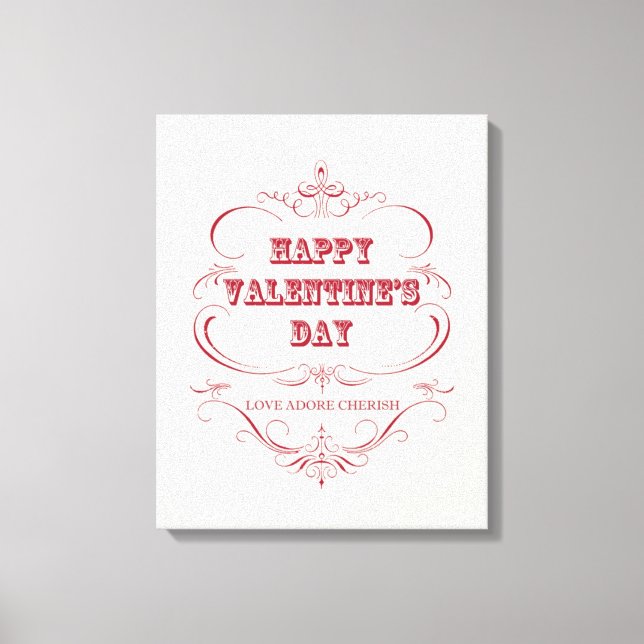Vintager Valentinstag gedehnte Leinwand (Vorderseite)