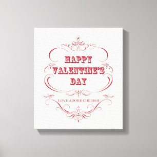 Vintager Valentinstag gedehnte Leinwand