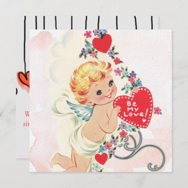 Vintager Valentinstag Karte (Vorne/Hinten)