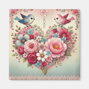 Vintager Valentinstag Magnet