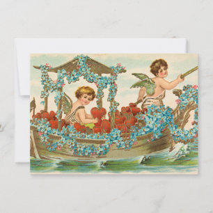 Vintager Valentinstag niedliche Herzklopfen Feiertagskarte