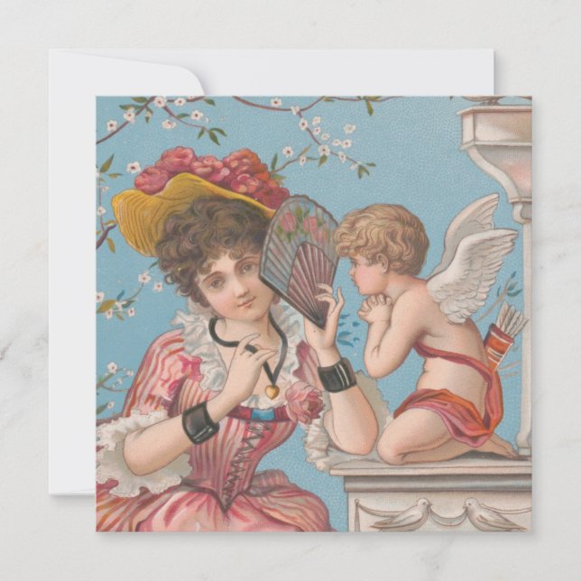 Vintager Valentinstag niedliche Kirsche Liebe Feiertagskarte (Vorderseite)