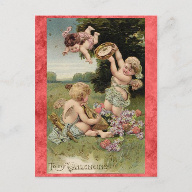 Vintager Valentinstag Niedliche Viktorianische Che Postkarte (Vorderseite)