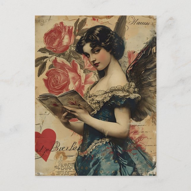 Vintager Valentinstag Postkarte (Vorderseite)
