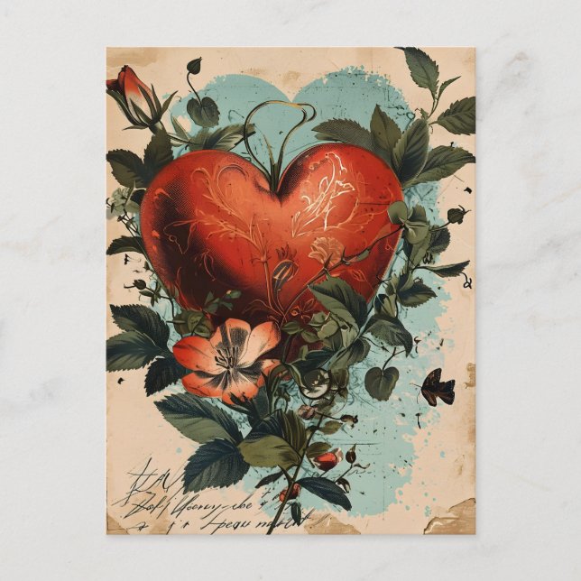 Vintager Valentinstag Postkarte (Vorderseite)