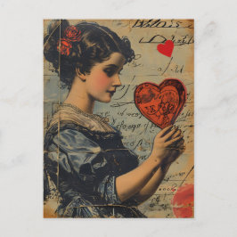 Vintager Valentinstag Postkarte