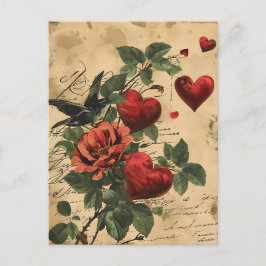 Vintager Valentinstag Postkarte