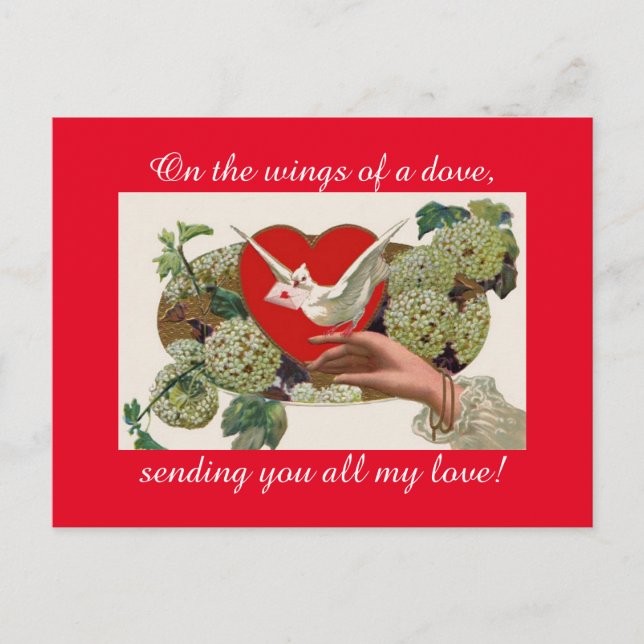 Vintager Valentinstag Postkarte (Vorderseite)