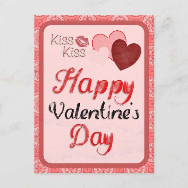 Vintager Valentinstag Postkarte (Vorderseite)