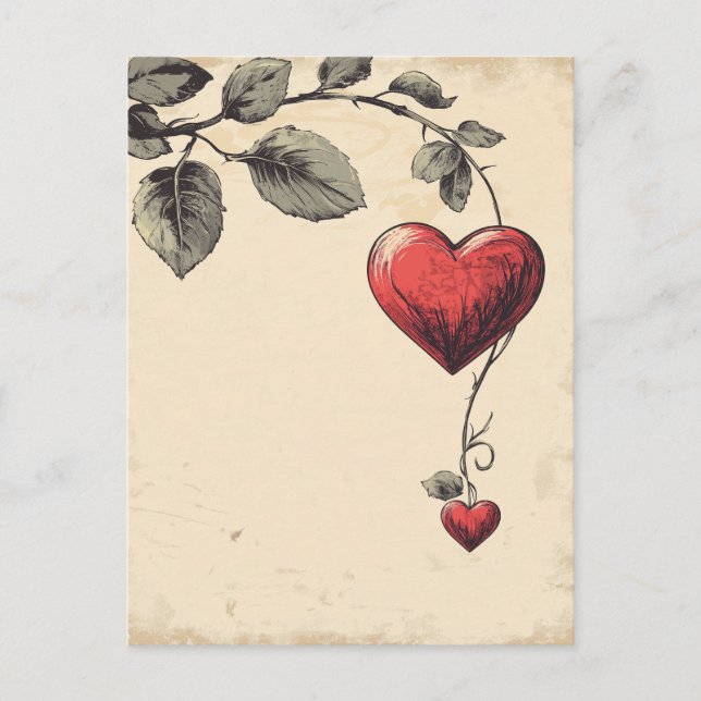 Vintager Valentinstag Postkarte (Vorderseite)