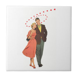 Vintager Valentinstag, romantische, schwebende Her Fliese