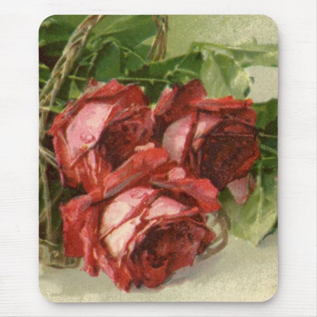 Vintager Valentinstag, Rote Rosen der Kriminalität Mousepad (Vorne)