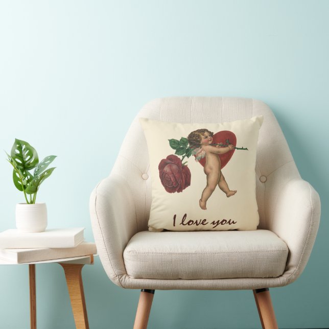 Vintager Valentinstag und Viktorianische Rose Kissen (Stuhl )