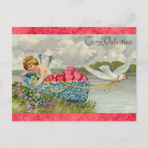 Vintager Valentinstag Viktorianisch Angel Herz Postkarte