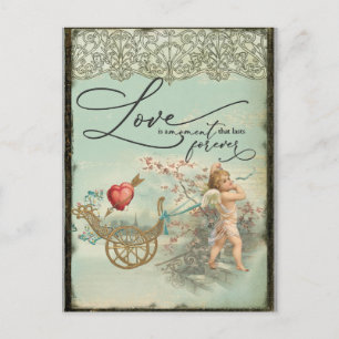 Vintager Valentinstag Viktorianisch Angel Liebe Postkarte