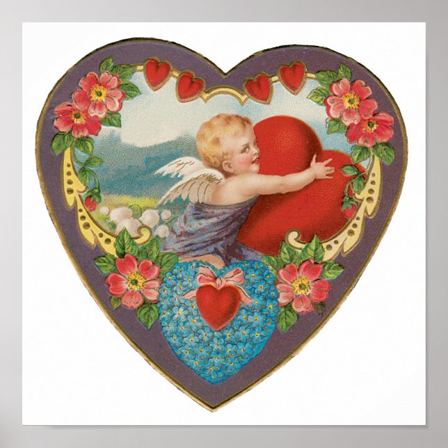 Vintager Valentinstag, Viktorianische Gebirgszüge Poster (Vorne)