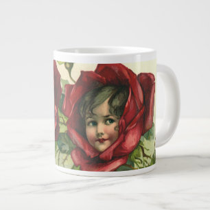 Vintager Valentinstag, Viktorianische Gesichter be Jumbo-Tasse