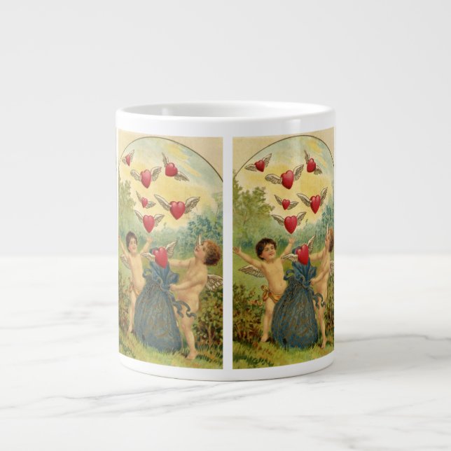 Vintager Valentinstag, Viktorianische Herbergen Jumbo-Tasse (Vorderseite)