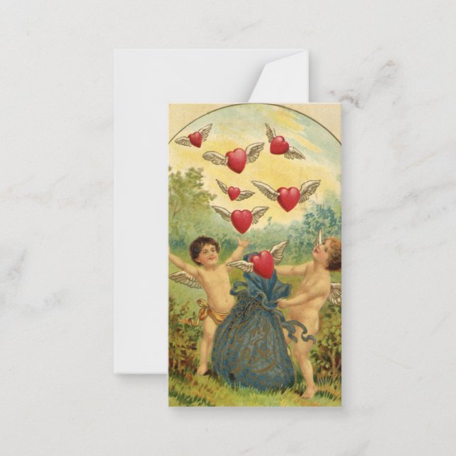 Vintager Valentinstag, Viktorianische Herbergen Mitteilungskarte (Vorderseite)