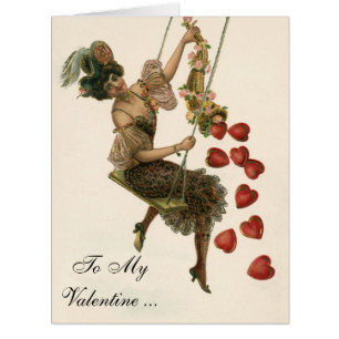 Vintager Valentinstag, Viktorianische Lady auf Swi