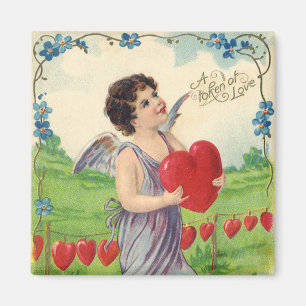 Vintager Valentinstag, Viktorianischer Engel mit H Magnet