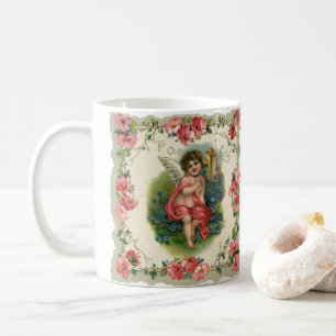 Vintager Valentinstag Viktorianischer Hubschrauber Kaffeetasse