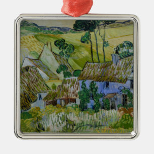 Vintager Van Gogh hat Hütten an einem Hügel vers Ornament Aus Metall