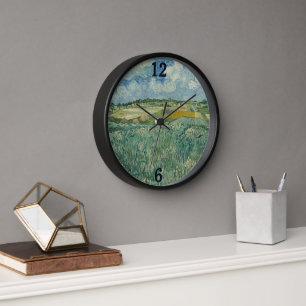 Vintager Van Gogh Schlicht bei Auvers mit Regenwol Uhr