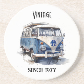 Vintager Van in Delft Blue individuell anpassbar Getränkeuntersetzer