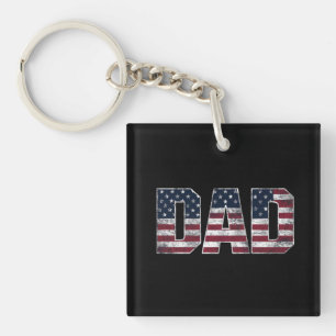 Vintager Vater USA Flagge, Tag des Vaters Schlüsselanhänger