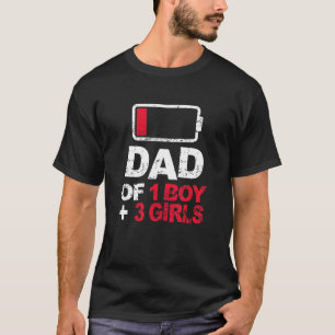 Vintager Vater Vater von 1 Junge und 3 Mädchen Akk T-Shirt