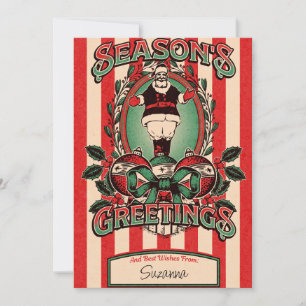 Vintager Vater Weihnachten. Bearbeiten der Weihnac Einladung