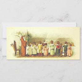 Vintager Vater Weihnachten Gebet mit Kindern