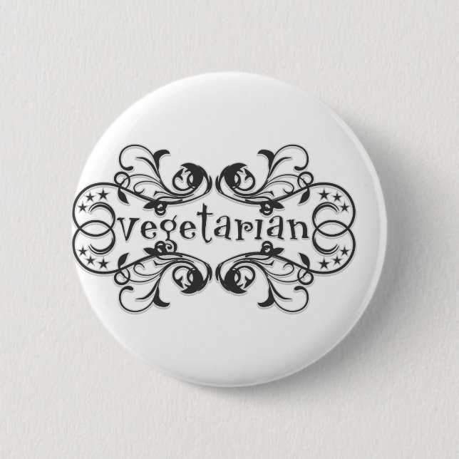 Vintager Vegetarier Button (Vorderseite)