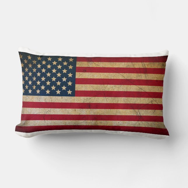 Vintager verblaßter alter amerikanische lendenkissen (Vorderseite)