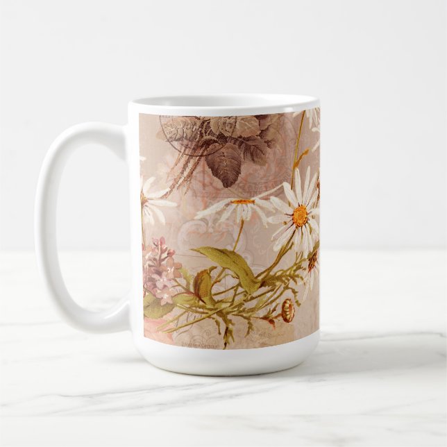Vintager verblasster Herbst in Paris Damaskus Kaffeetasse (Links)