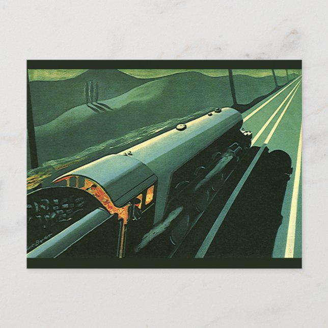 Vintager Verkehr, Hochgeschwindigkeitszug Postkarte (Vorderseite)