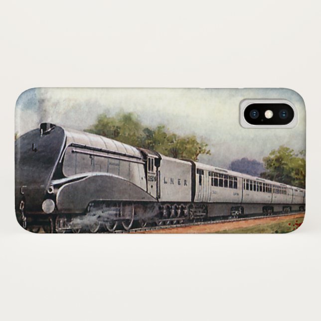 Vintager Verkehr, moderner Silberkugelzug Case-Mate iPhone Hülle (Rückseite (Horizontal))