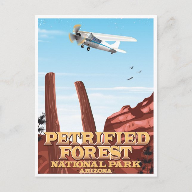Vintager versteinerter Wald Nationalpark Arizona Postkarte (Vorderseite)