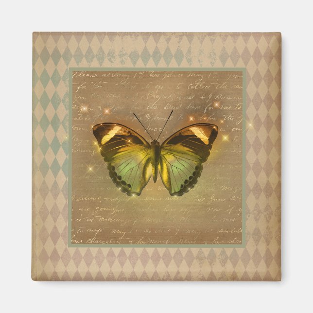 Vintager verzauberter Schmetterling Magnet (Vorne)