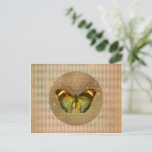 Vintager verzauberter Schmetterling Postkarte