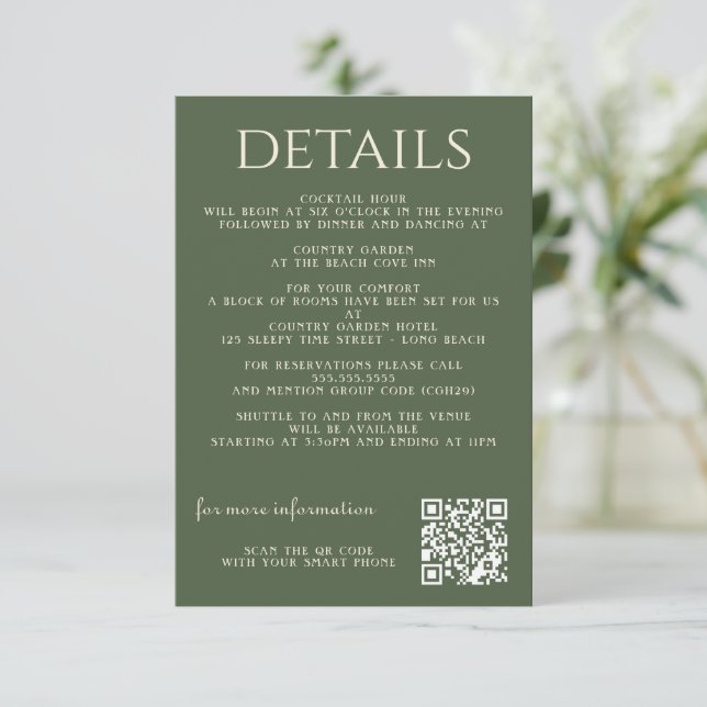 Vintager verzauberter Wald Begleitkarte (Stehend Vorderseite)