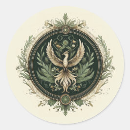 Vintager verzauberter Wald Runder Aufkleber