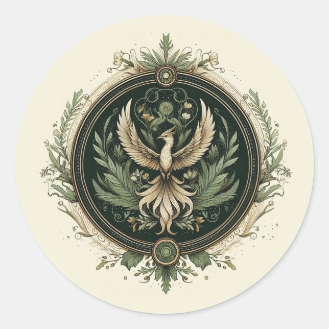 Vintager verzauberter Wald Runder Aufkleber (Vorderseite)