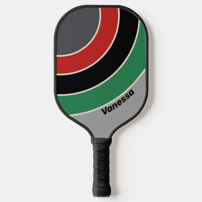 Vintager VHS-Circle Strip mit Name Pickleball Schläger (Vorderseite)