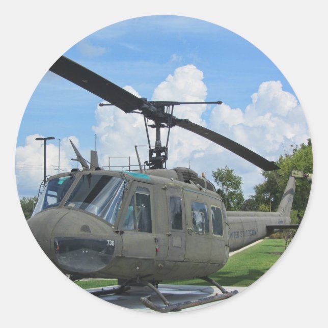 Vintager Vietnamhhhubschrauber Runder Aufkleber (Vorderseite)