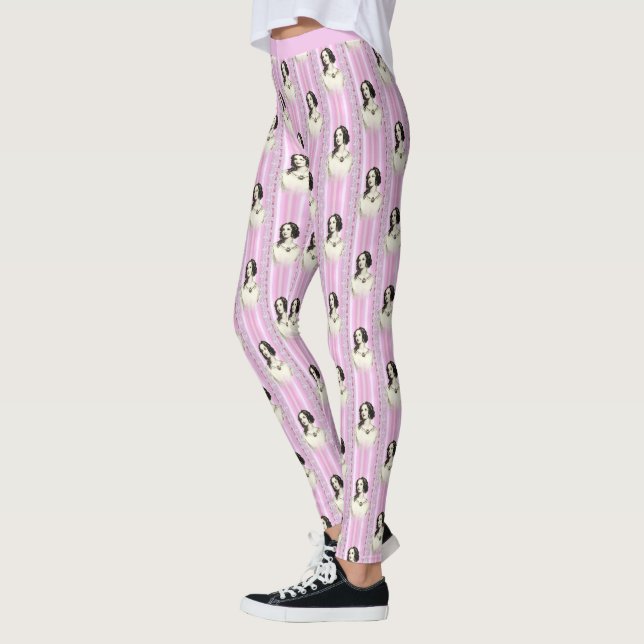 Vintager Viktorianisch rosa Cameo Pattern Yoga Leggings (Links)